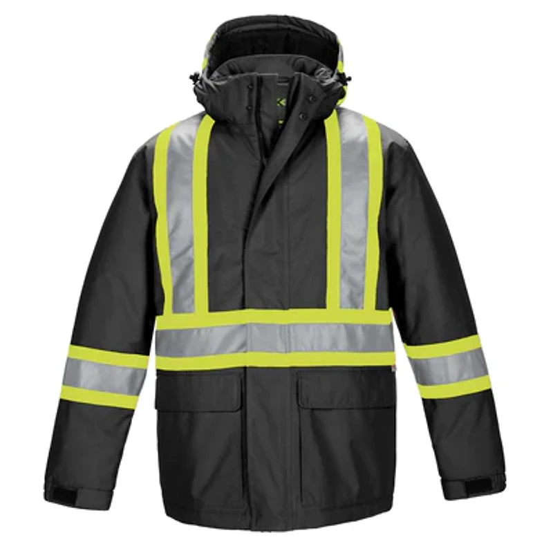 L01250 – Armour – Hi-Vis Insulated Parka with Detachable Hood