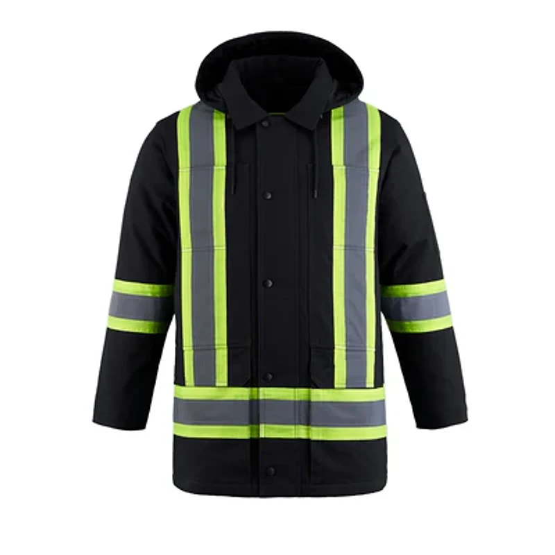 L01292 – Kingpin – Cotton Canvas Hi-Vis Insulated Parka with Detachable Hood