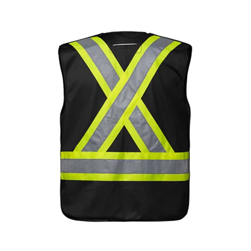 L01145 – Vanguard – Tricot Hi-Vis 5 Point Tear-Away Vest – Dual Sized