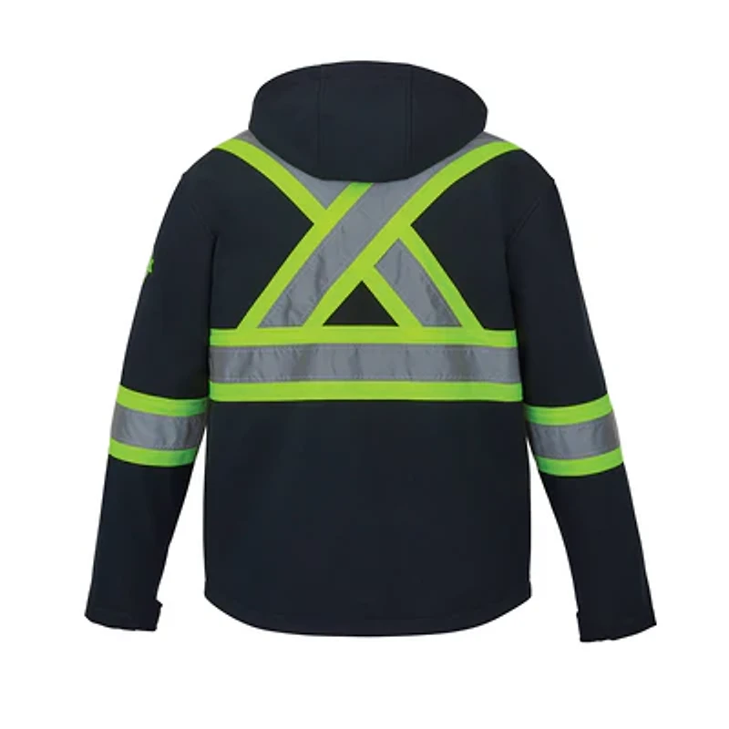 L01305 – Shield – Hi-Vis Softshell Jacket w/ Detachable Hood