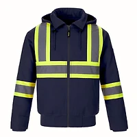 L01290 – International – Cotton Canvas Hi-Vis Bomber Jacket with Detachable Hood