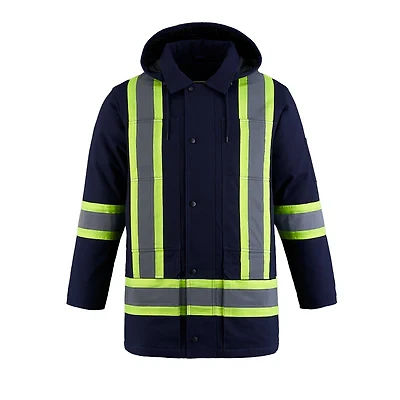 L01292 – Kingpin – Cotton Canvas Hi-Vis Insulated Parka with Detachable Hood