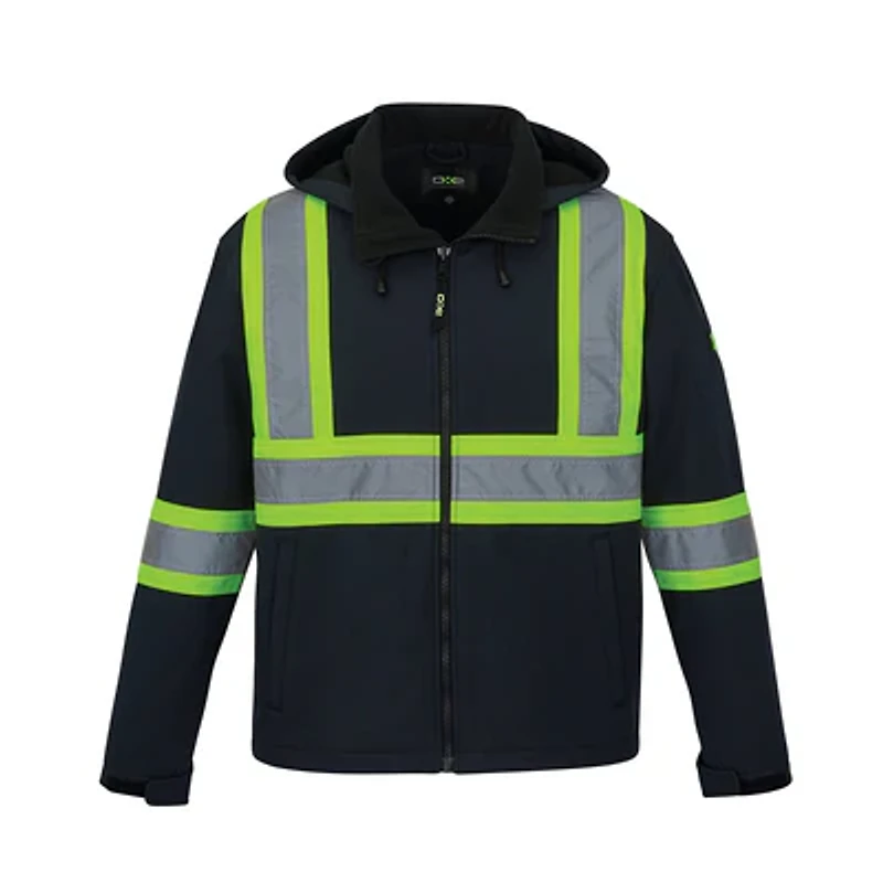 L01305 – Shield – Hi-Vis Softshell Jacket w/ Detachable Hood