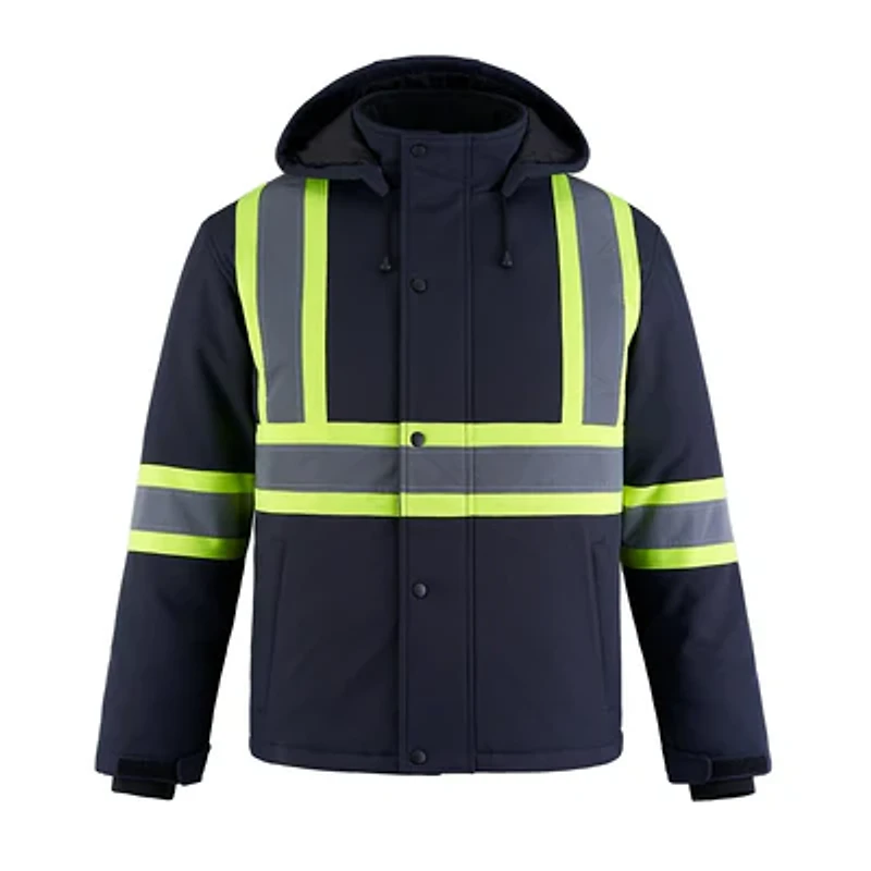 L01310 – Freightliner – Hi-Vis Insulated Softshell Jacket w/ Detachable Hood