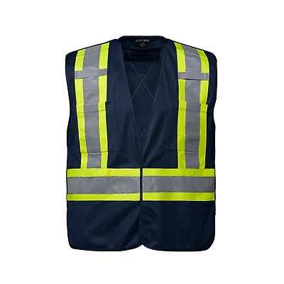 L01145 – Vanguard – Tricot Hi-Vis 5 Point Tear-Away Vest – Dual Sized