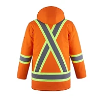 L01292 – Kingpin – Cotton Canvas Hi-Vis Insulated Parka with Detachable Hood