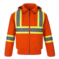 L01290 – International – Cotton Canvas Hi-Vis Bomber Jacket with Detachable Hood