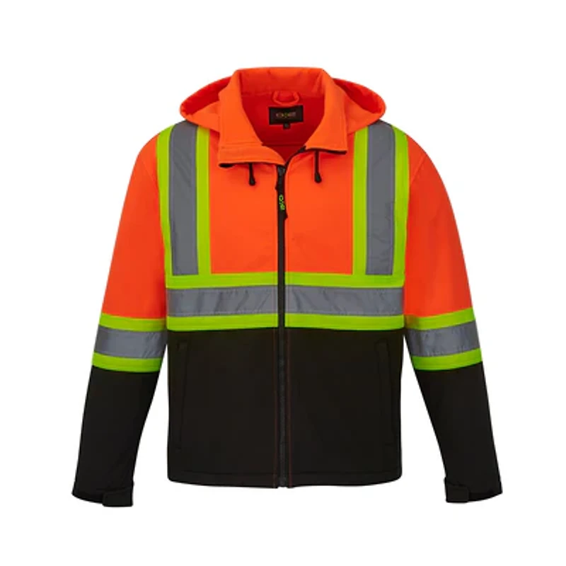 L01305 – Shield – Hi-Vis Softshell Jacket w/ Detachable Hood
