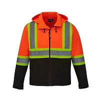 L01305 – Shield – Hi-Vis Softshell Jacket w/ Detachable Hood
