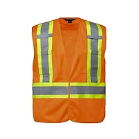 L01145 – Vanguard – Tricot Hi-Vis 5 Point Tear-Away Vest – Dual Sized