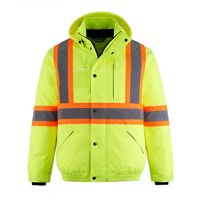 L01277 – Peterbuilt – Hi-Vis 3 in 1 Bomber Jacket with Detachable Hood