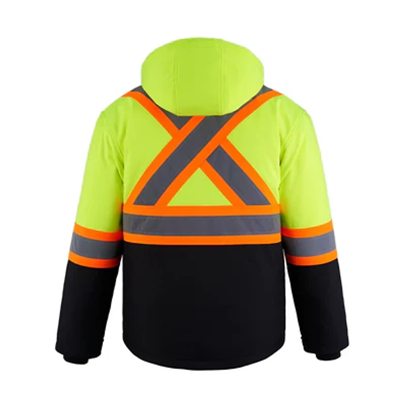 L01310 – Freightliner – Hi-Vis Insulated Softshell Jacket w/ Detachable Hood