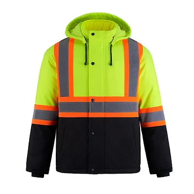 L01310 – Freightliner – Hi-Vis Insulated Softshell Jacket w/ Detachable Hood