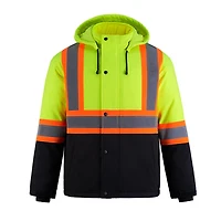 L01310 – Freightliner – Hi-Vis Insulated Softshell Jacket w/ Detachable Hood