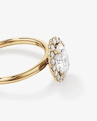 1.46 Carat TW Oval Cut Laboratory-Grown Diamond Halo Engagement Ring in 14kt Rose and White Gold
