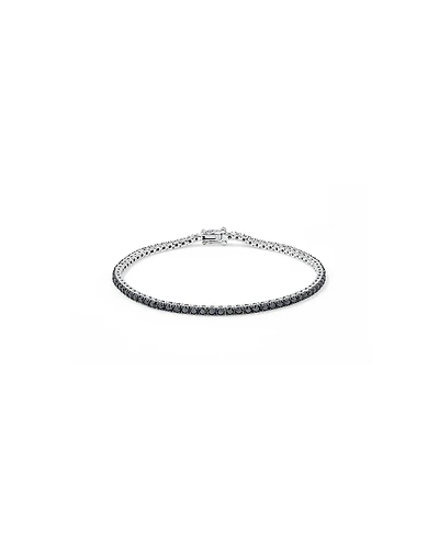 4.45 Carat TW Black Diamond Tennis Men's Bracelet in Sterling Silver