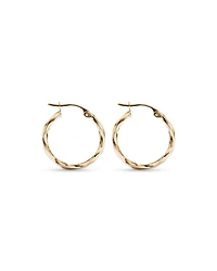 15mm Square Twist Hoop Earrings in 10kt Rose Gold