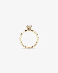 1.81 Carat TW Oval Lab-Grown Diamond Side Accent Engagement Ring in 14kt Yellow Gold