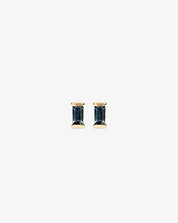 Stud Earrings with London Blue Topaz in 10kt Yellow Gold