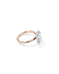 Carat TW Emerald Cut Laboratory-Grown Diamond Halo Engagement Ring in 14kt Yellow and White Gold