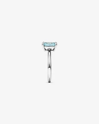 Ring with Aquamarine in 10kt White Gold