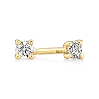 Solitaire Stud Earrings with 0.10 Carat TW of Diamonds in 10kt Yellow Gold