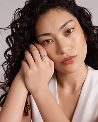 Bague Signature Connect Linéaire avec Diamant en Argent Sterling
