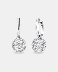 Pendants d'oreilles Everlight en or blanc 14 K avec diamants totalisant 1 ct