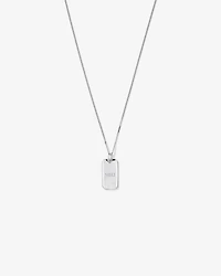 Dog Tag with Diamonds in Sterling Silver