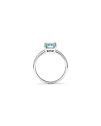 Ring with Aquamarine in 10kt White Gold