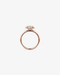 Carat TW Emerald Cut Laboratory-Grown Diamond Halo Engagement Ring in 14kt Yellow and White Gold