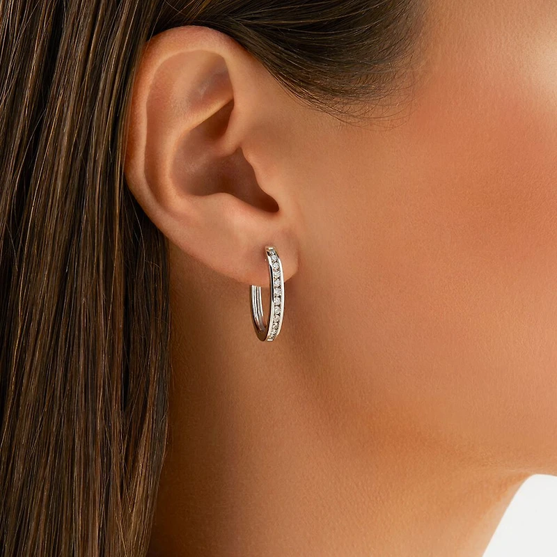 Huggie Earrings with 0.50 Carat TW of Diamonds in 10kt Rose Gold