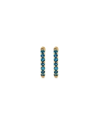 London Blue Topaz Huggie Hoop Earrings in 10kt Yellow gold