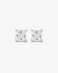 Boucles d'Oreilles Clous en Zircon Cubique Princesse de 7 mm en Argent Sterling