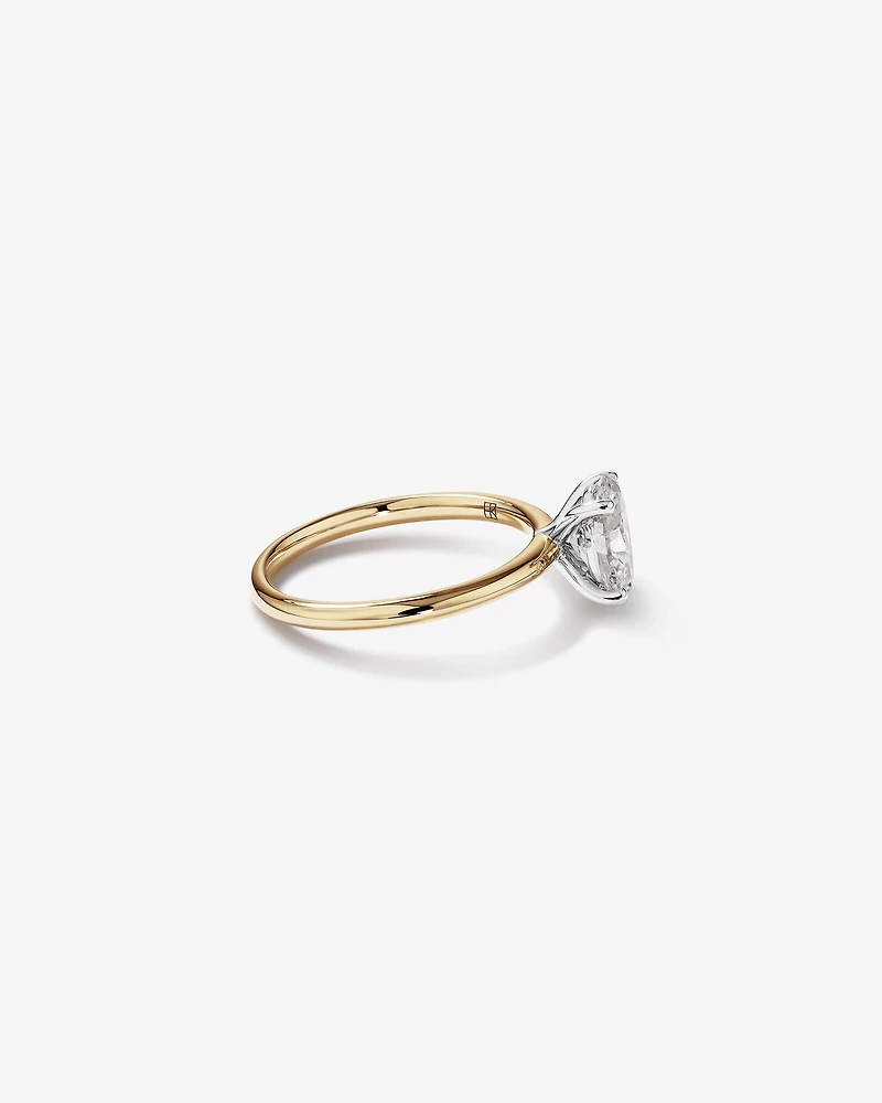 Carat TW Oval Laboratory-Grown Diamond Solitaire Engagement Ring in 14kt White Gold