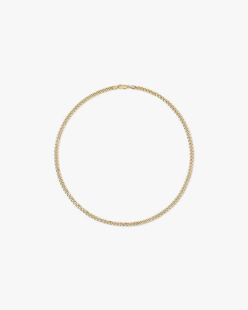 55cm (22") 5.5mm Width Semi Solid Diamond Cut Curb Chain in 10kt Yellow Gold