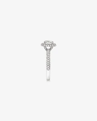 1.30 Carat TW Oval Cut Diamond Pave Halo Engagement Ring in Platinum