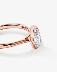 1.25 Carat TW Pear Cut Laboratory-Grown Diamond Solitaire Bezel Set Engagement Ring in 14kt Yellow Gold