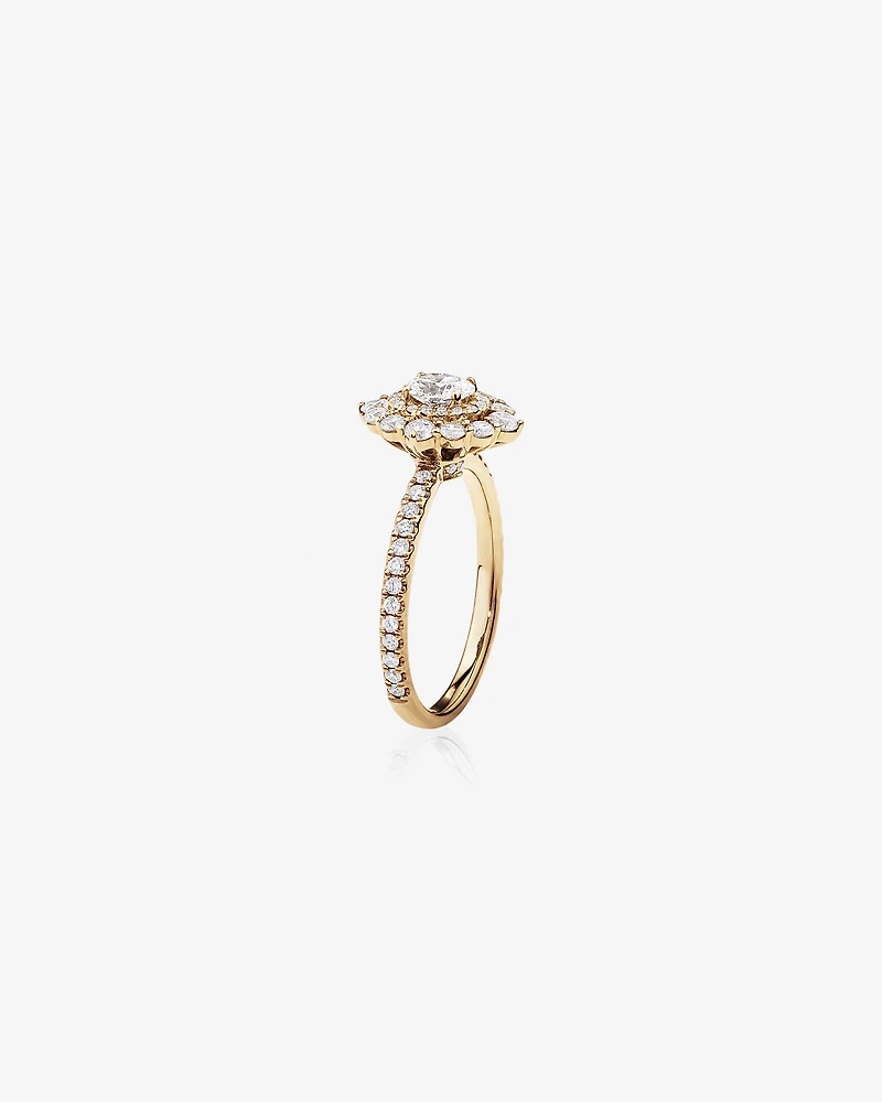 Sir Michael Hill Designer Oval Engagement Ring with 0.92 Carat TW Diamonds in 18kt White Gold