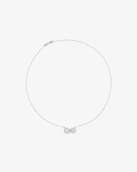 Cubic Zirconia Puff Infinity Pendant Necklace in Sterling Silver
