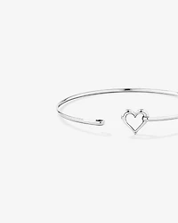 Open Heart Bangle in Sterling Silver