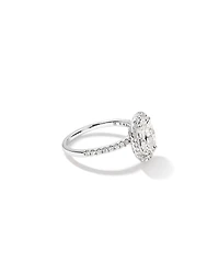 2.92 Carat TW Oval Cut Laboratory Grown Diamond Halo Engagement Ring in 14kt White Gold