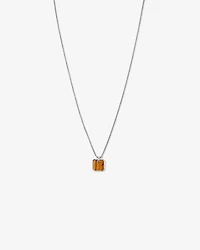 Tiger’s Eye Square Pendant Necklace in Sterling Silver