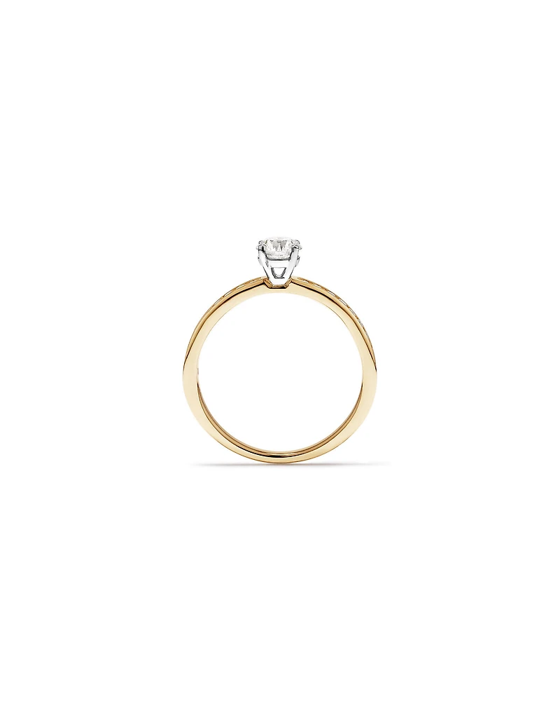 Carat TW Round Brilliant Signature 101 Diamond Ring in 14kt Yellow & White Gold