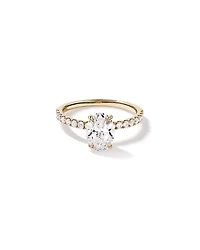 1.81 Carat TW Oval Lab-Grown Diamond Side Accent Engagement Ring in 14kt Yellow Gold