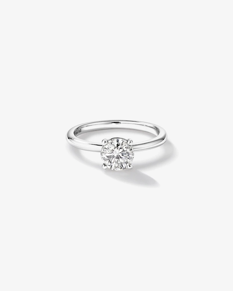 1.00 Carat TW Round Brilliant Diamond Solitaire Engagement Ring in 14kt White and Yellow Gold