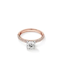 1.95 Carat TW Round Brilliant Laboratory-Grown Diamond Solitaire Side Accent Engagement Ring in 14kt White Gold