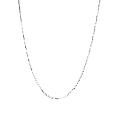 60cm (24") 1.5mm - 2mm Width Curb Chain in 925 Sterling Silver