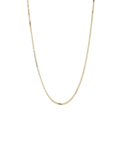 55cm (22") 3mm Width Solid Flat Bevelled Curb Chain in 10kt Yellow Gold
