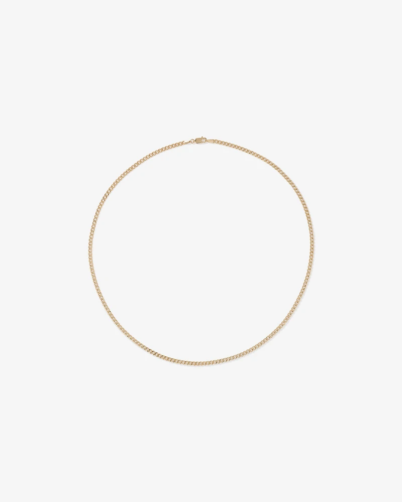 50cm (20") 2.95mm Width Semi Solid Diamond Cut Curb Chain in 10kt Yellow Gold